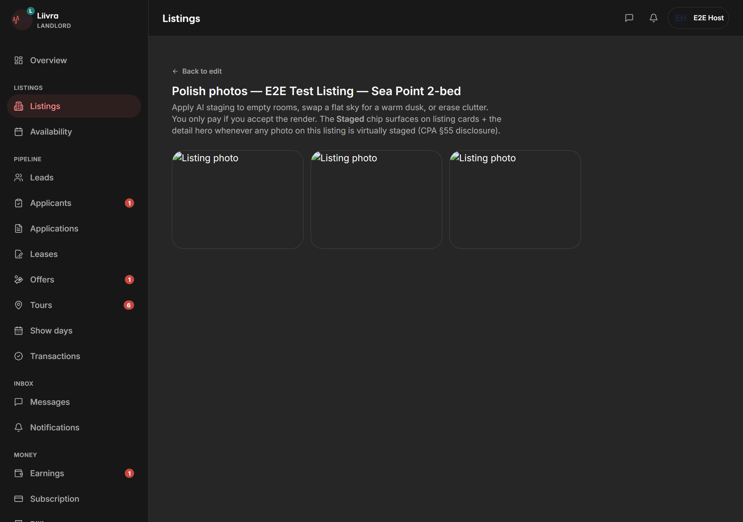 Photo polish — Liivra web (dark)