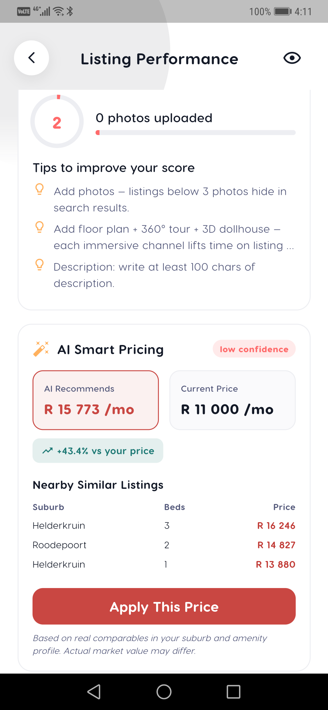 Smart pricing hint — Liivra app