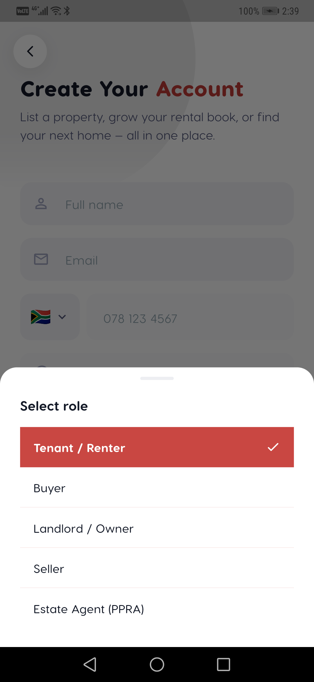Role picker — Liivra app