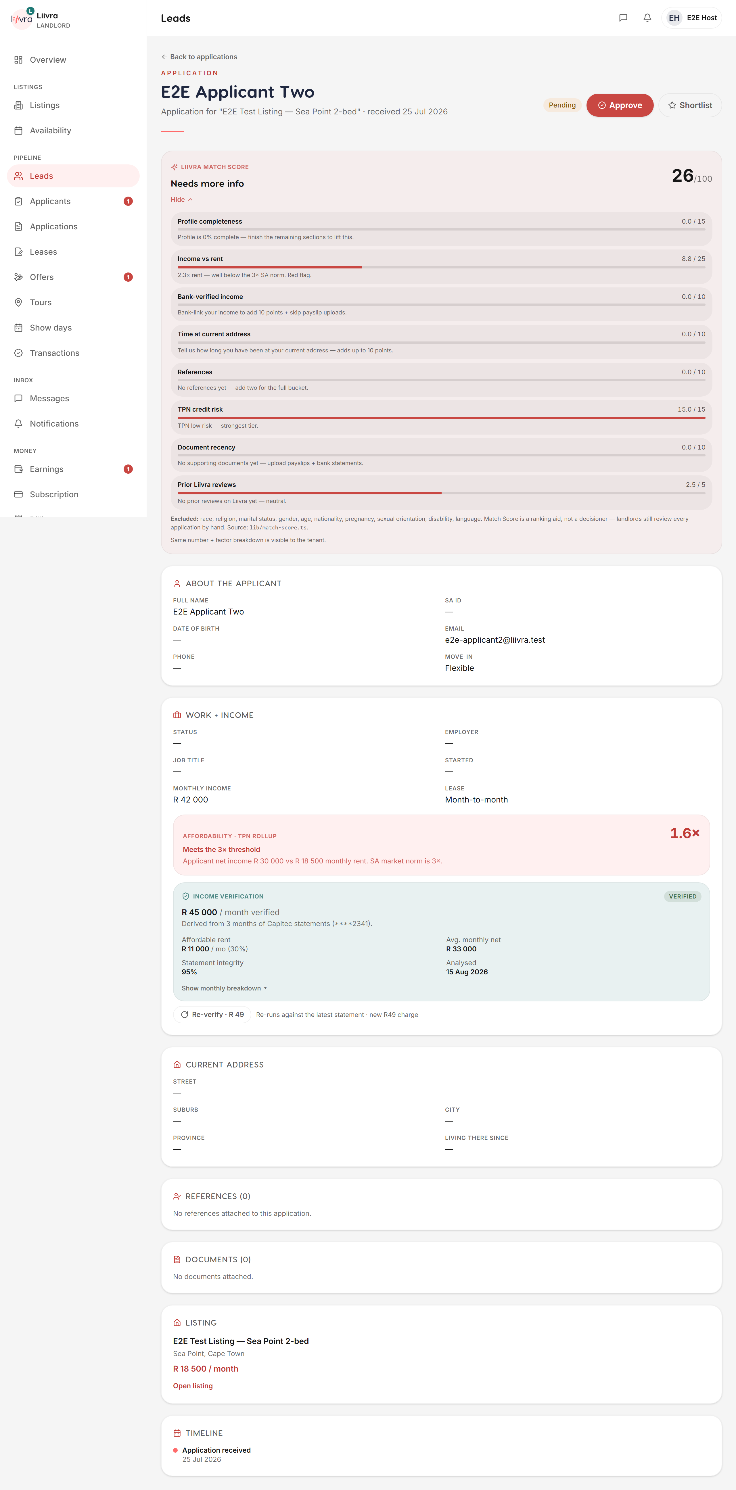 Income report — Liivra web