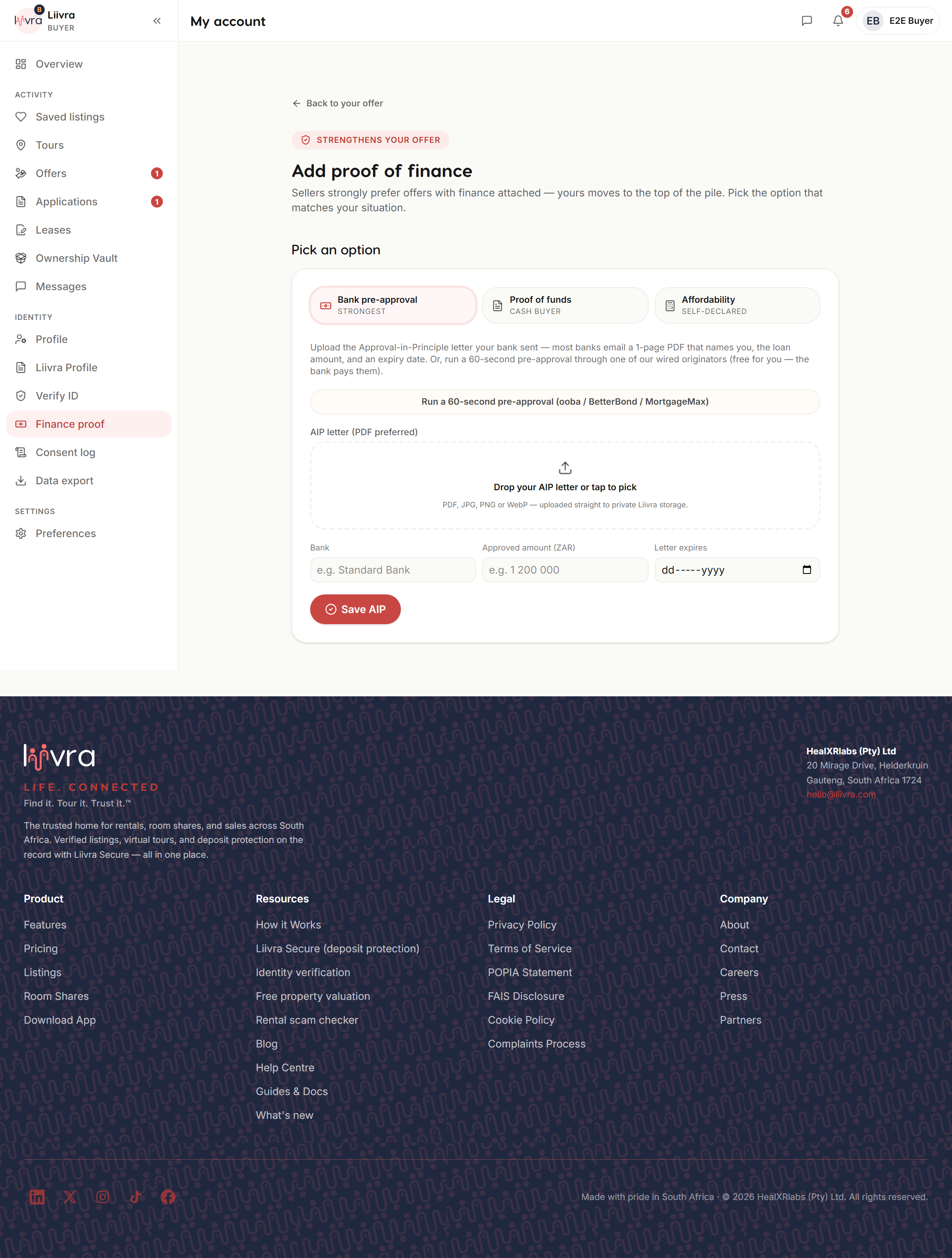 Income verify consent — Liivra web
