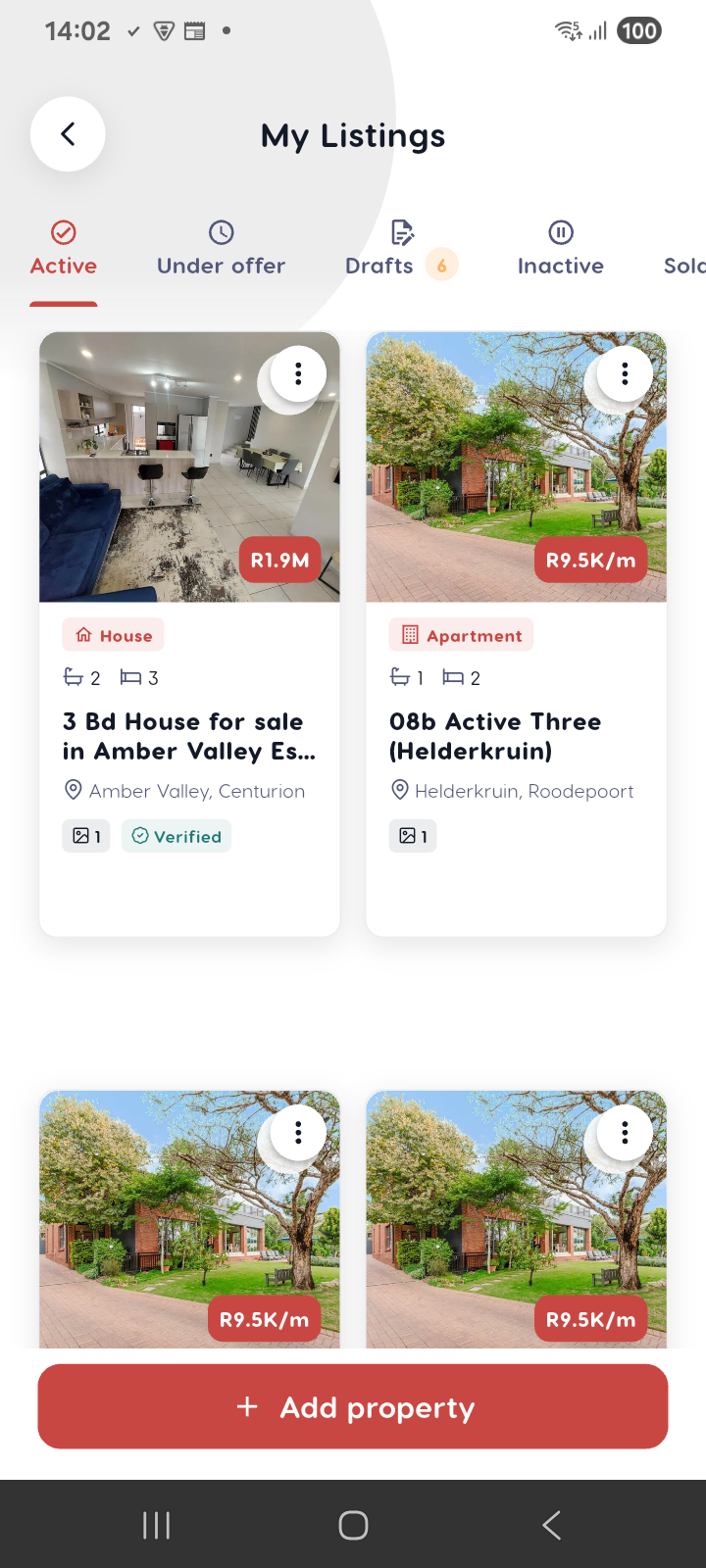Listings manage — Liivra app
