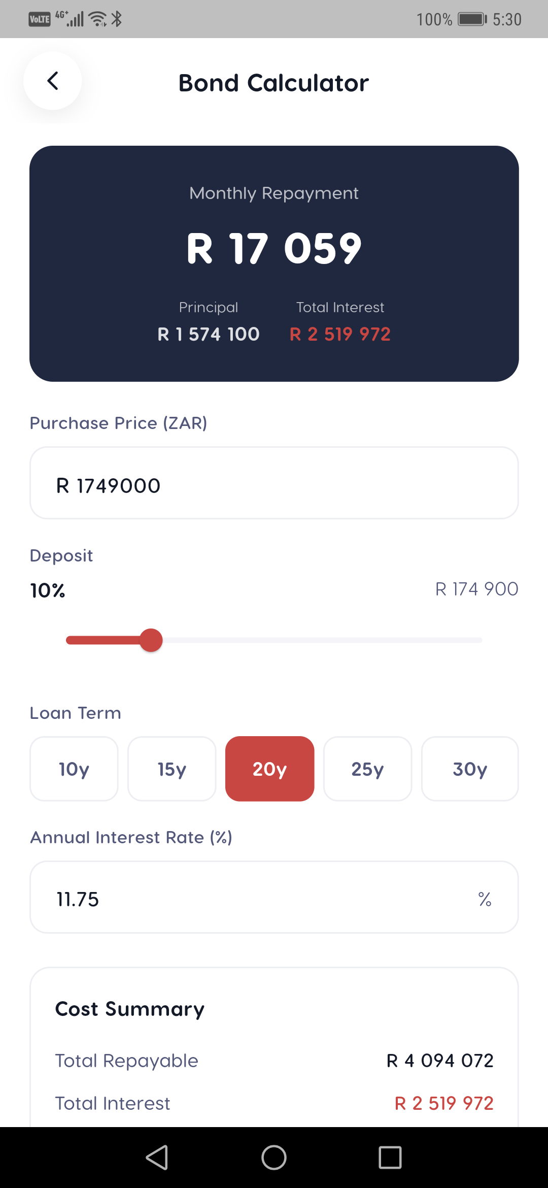Calculators index — Liivra app