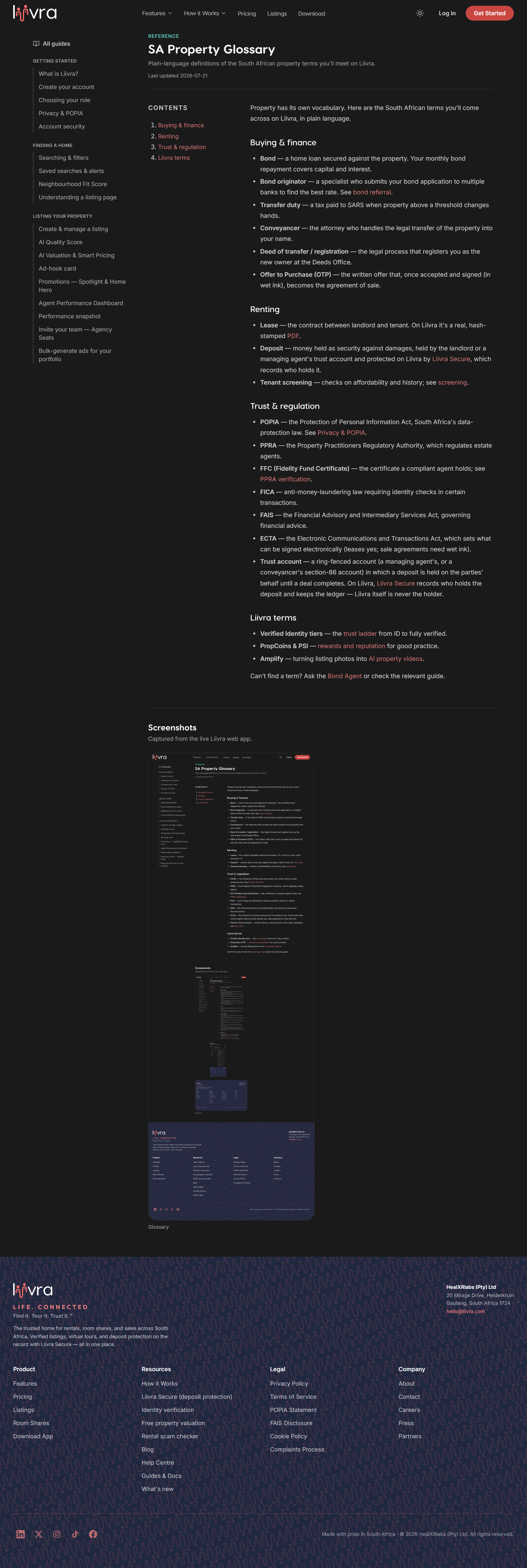 Glossary — Liivra web (dark)