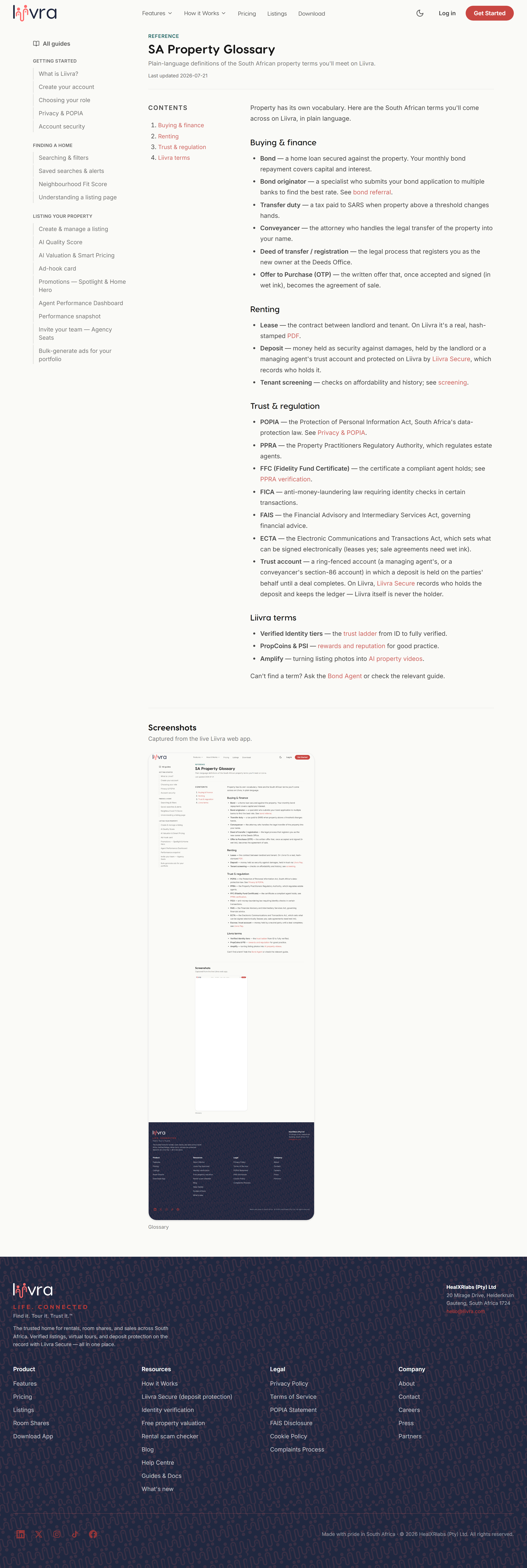 Glossary — Liivra web