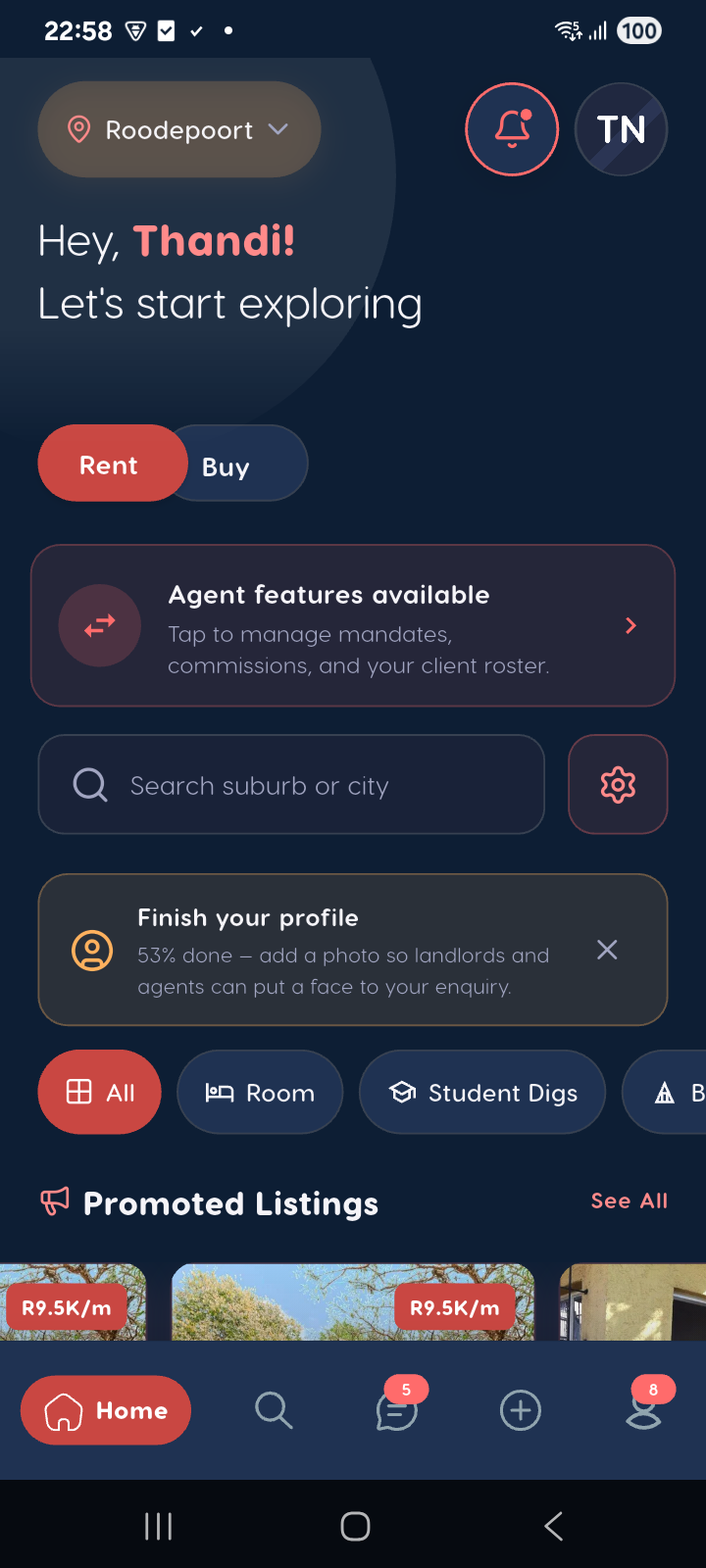 Search bar — Liivra app (dark)