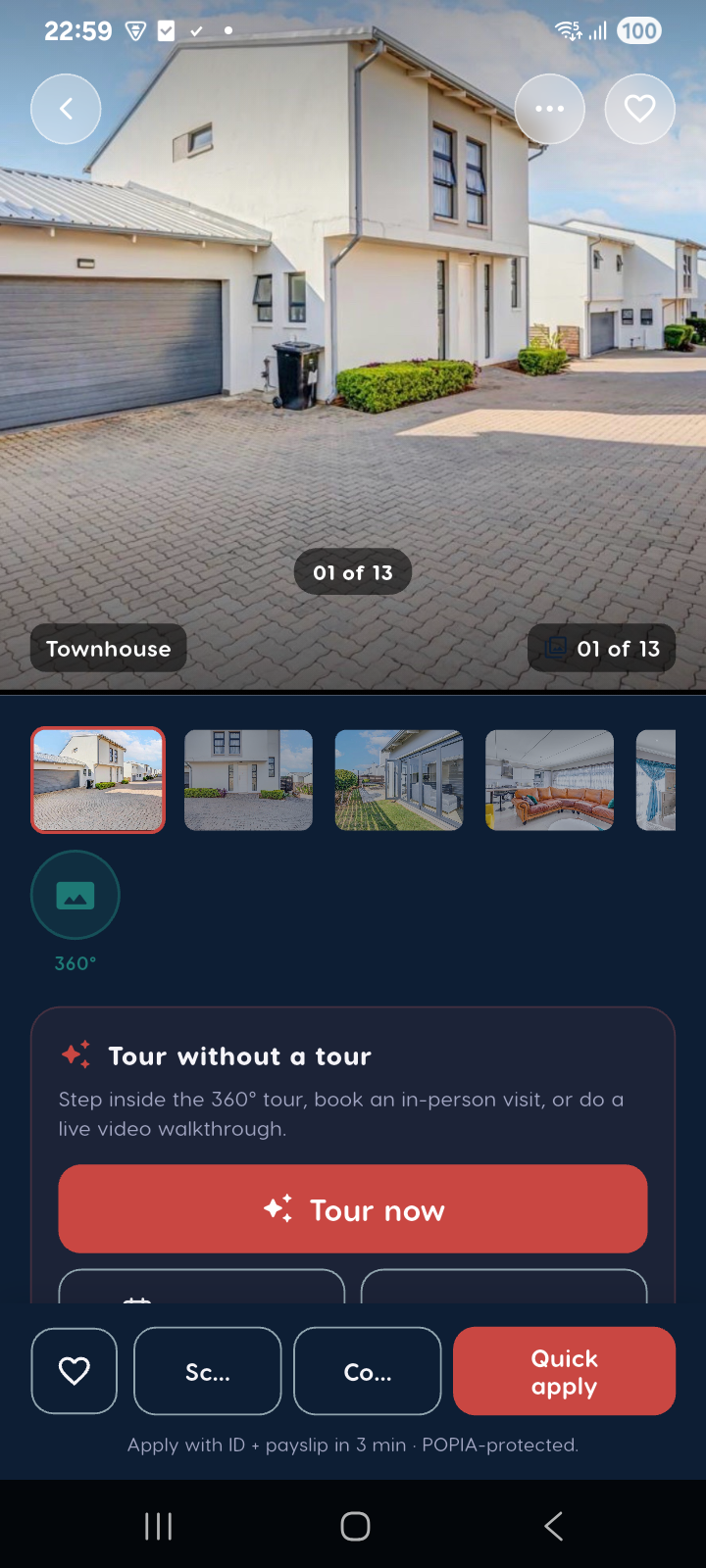 Tour gallery — Liivra app (dark)